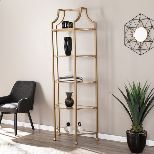 Feminine French Country Rex Tall Etagere Bookcase Reviews Wayfair