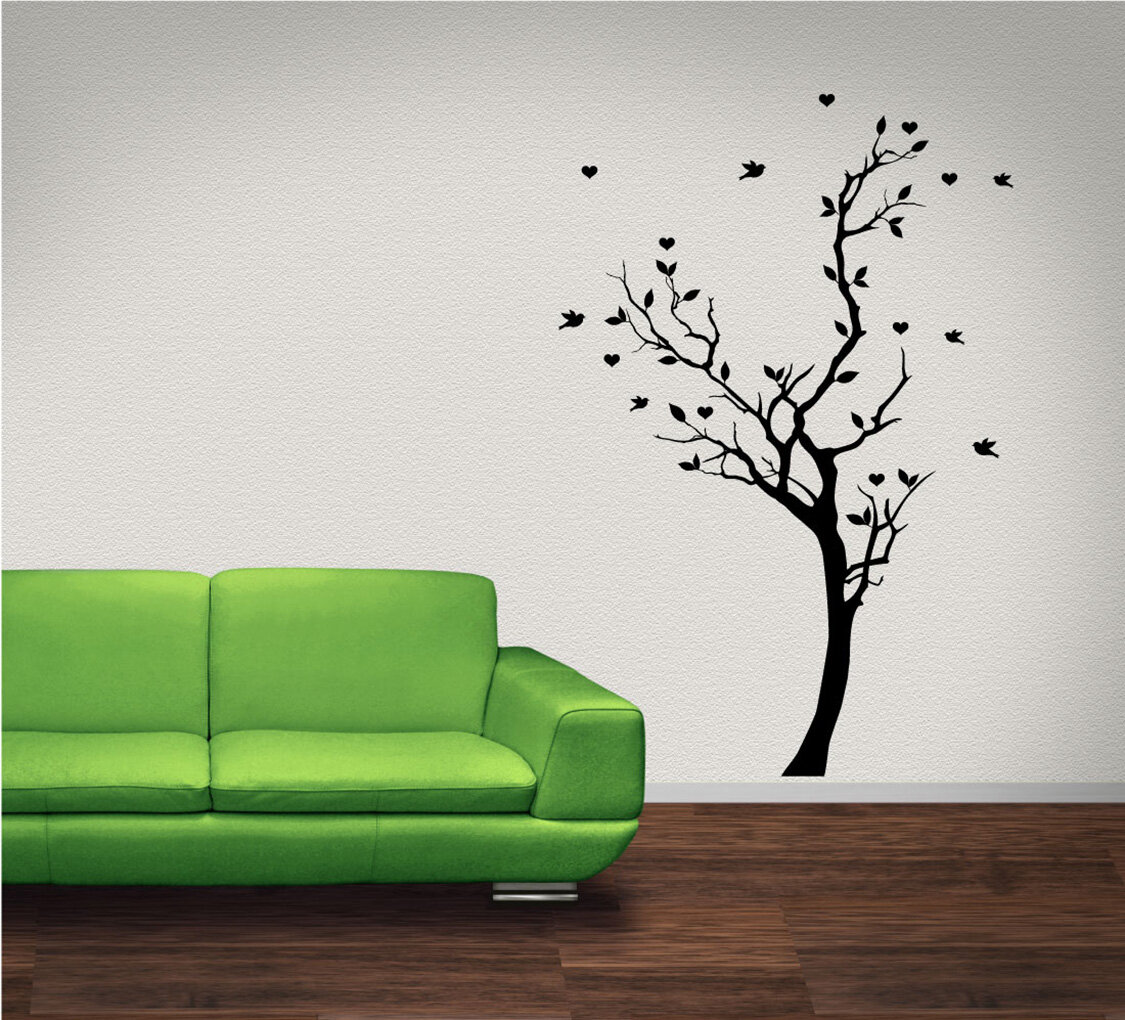 Red Barrel Studio® Tree And Branches Silhouette Vinyl Wall Decal ...