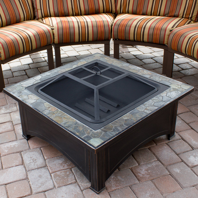 steel wood burning fire pit table