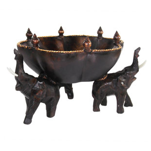 Seliga Solid Wood Abstract Decorative Bowl in Brown