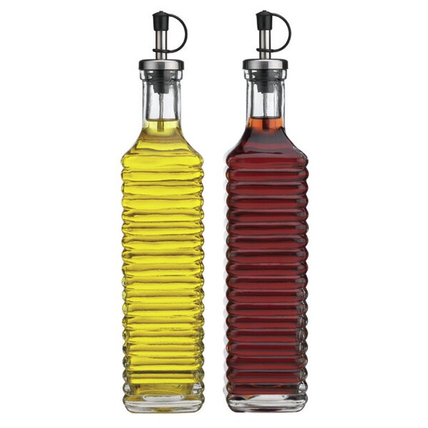 Olive Oil Dispenser Bottle Sauce & Vinegar Cruet Set w/ Pourers & Funnel  Modern