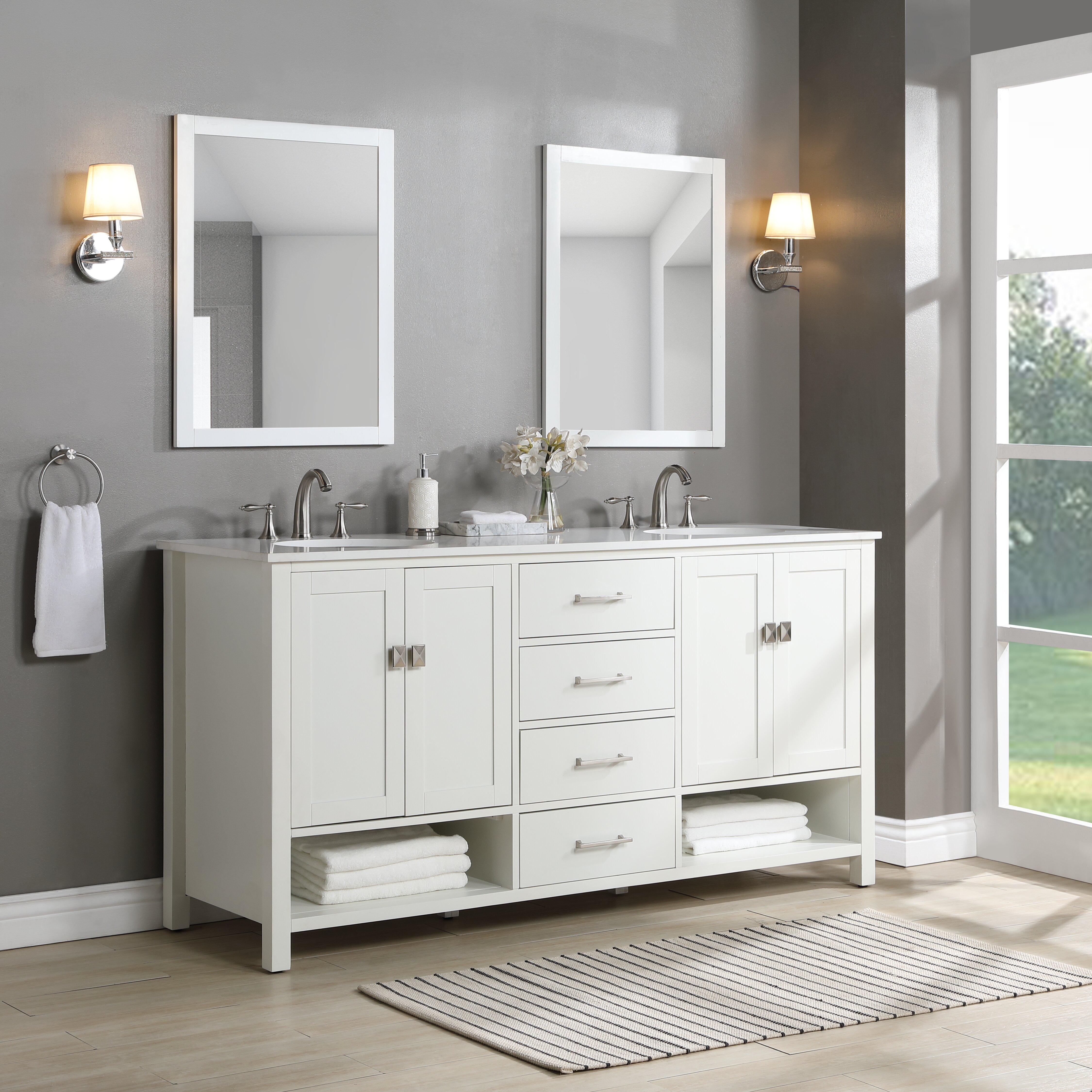 Zipcode Design Skye 72 Double Bathroom Vanity Reviews Wayfairca