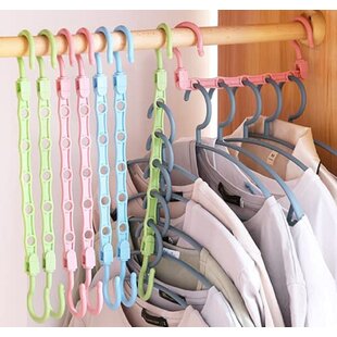 8set Magic Clothes Hanger Space Saver Mutifunctional 360 Rotate  Closet Hangers 