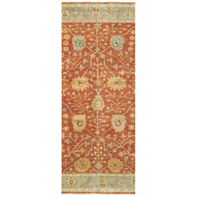 Tommy Bahama Home Palace Hand Knotted Wool Orangish Red Beige Rug Perigold