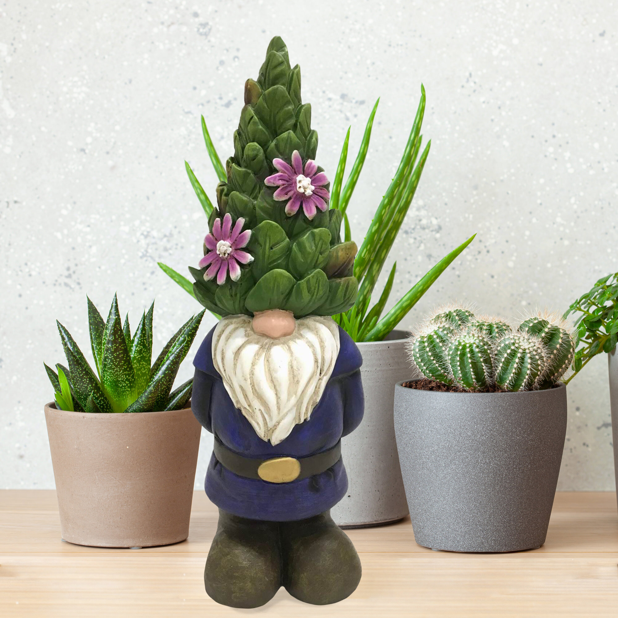 Trinx Jorge Gnome with Topiary Hat Statue | Wayfair