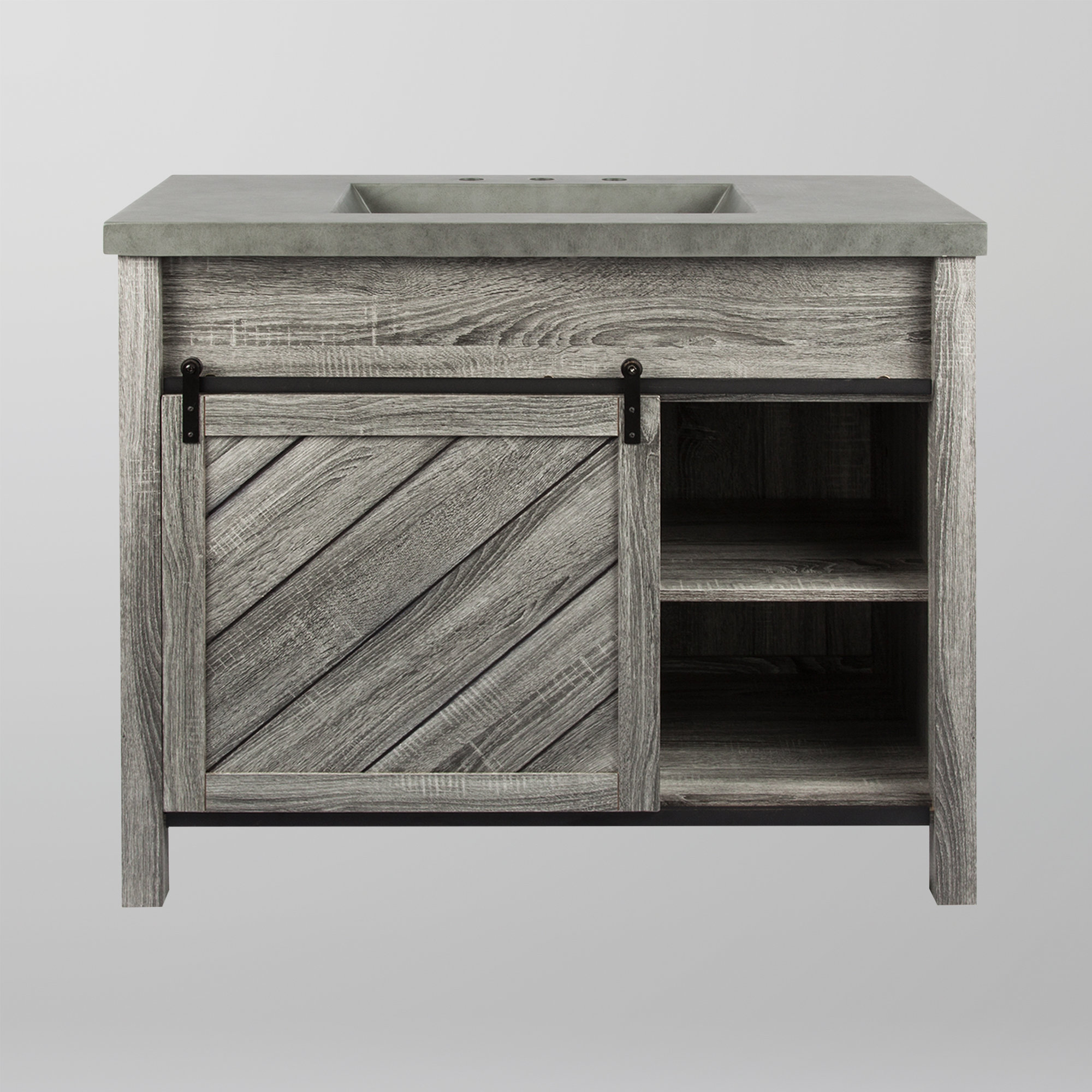 Decqo Cristopher 4134 Single Bathroom Vanity Base Only In Light Decqo Cristopher 4134 Single Bathroom Vanity Base Only In Light