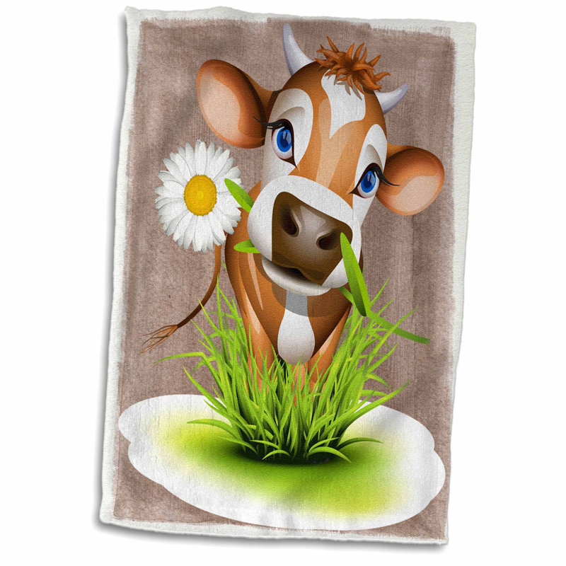 Symple Stuff Heide Jersey Cow In Gr Hand Towel Wayfair Symple Stuff Heide Jersey Cow In Gr