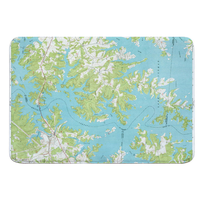 Nautical Chart Lake Norman North Nc 1970 Bath Rug