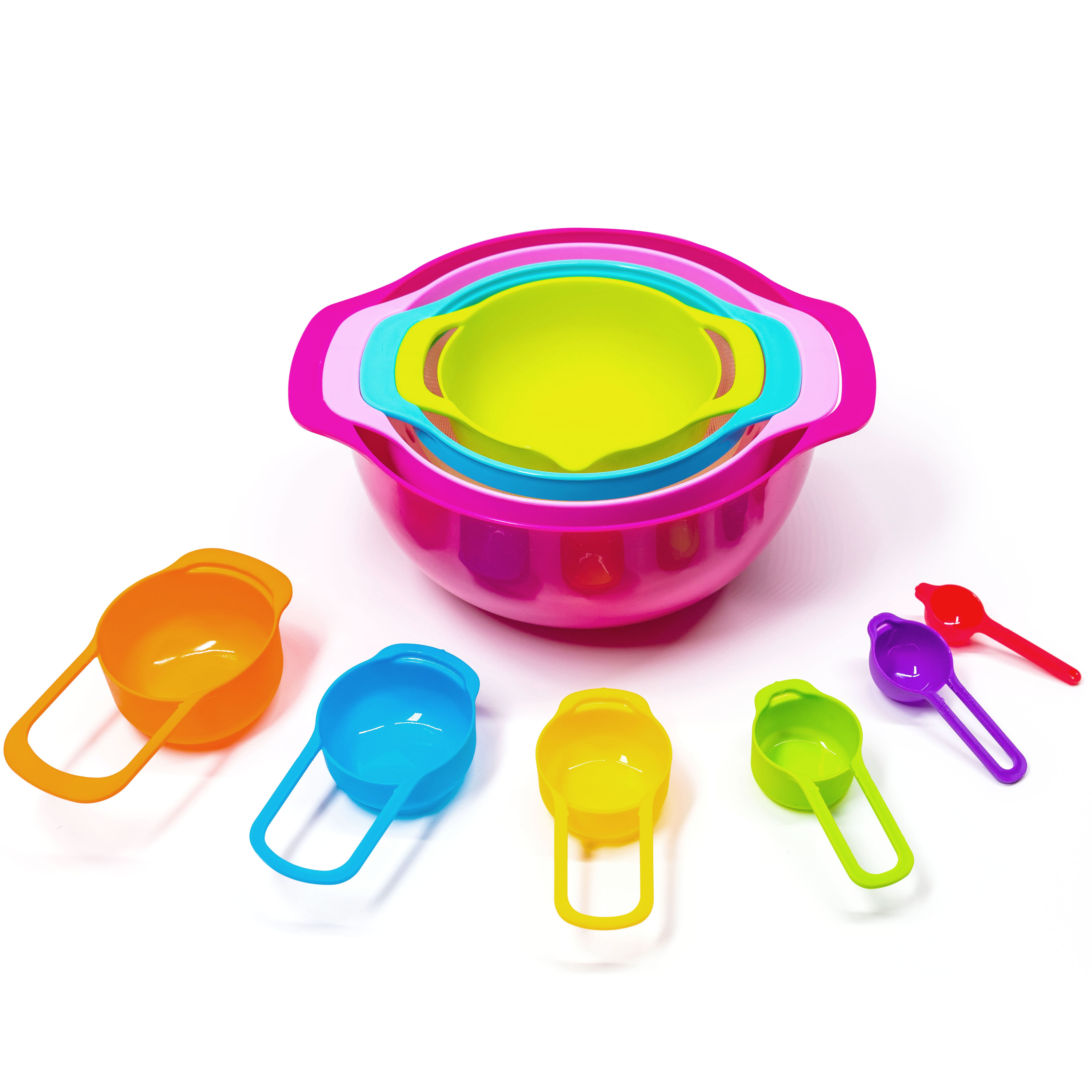 Cheer Collection 15 Piece Nested Plastic Mixing Bowl Set & Reviews ...