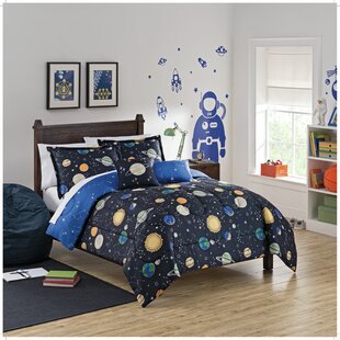 Kidz Club Planets Blue Duvet Quilt Cover Bedding Set Single Double Curtains 