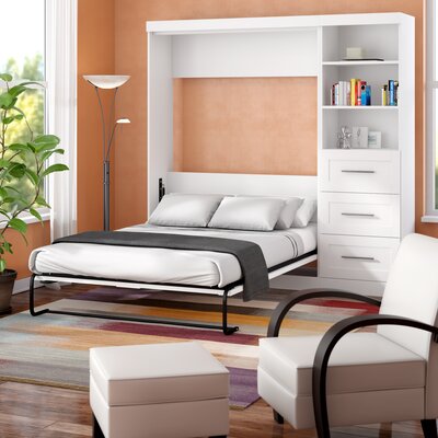 Brayden Studio Walley Murphy Bed Color White Size Queen