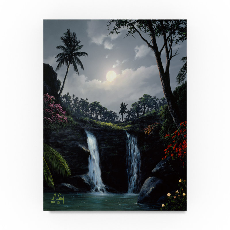 Trademark Art Waterfall 1 Oil Painting Print On Wrapped Canvas