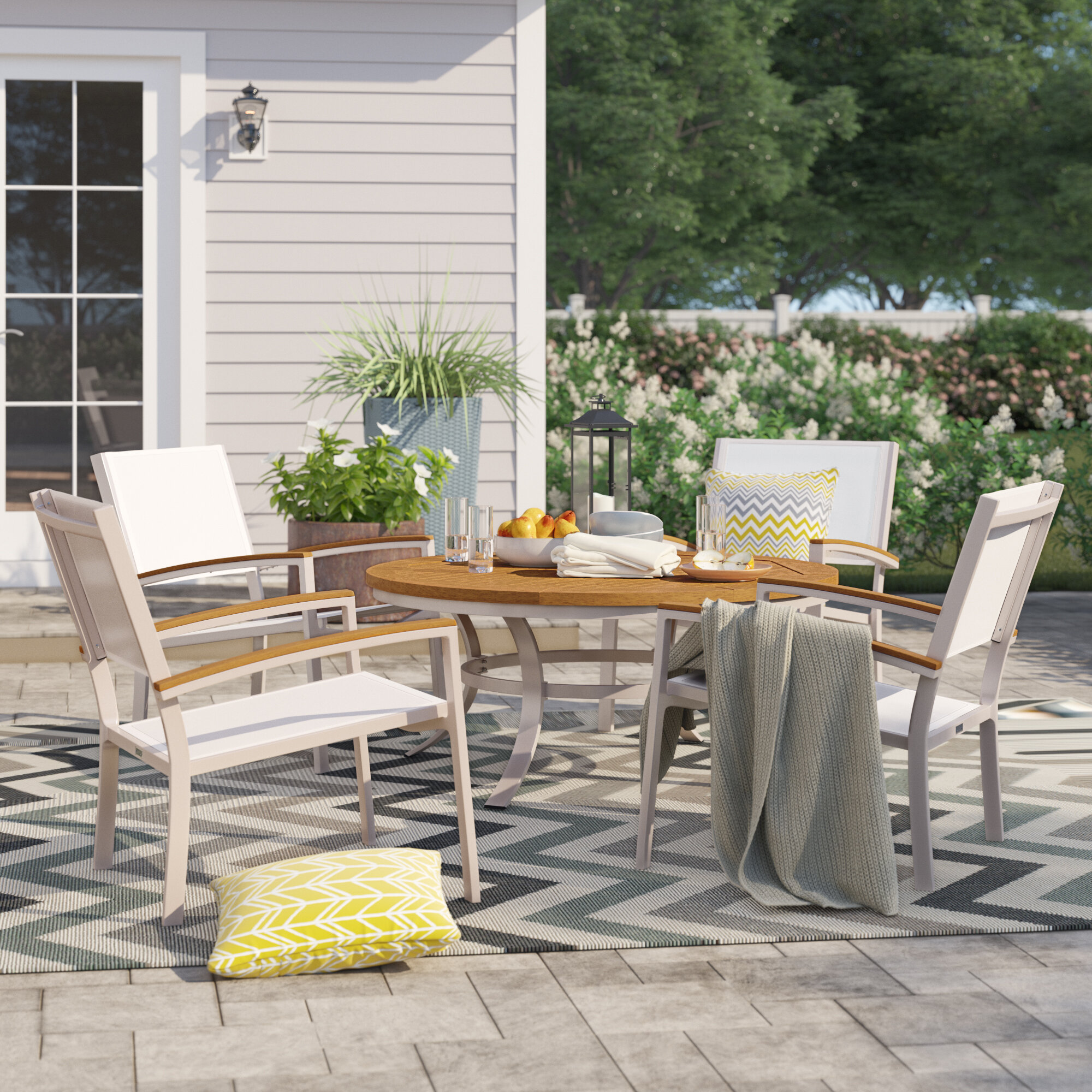 Sol 72 Outdoor Caspian 5 Piece Multiple Chairs Seating Group Wayfair