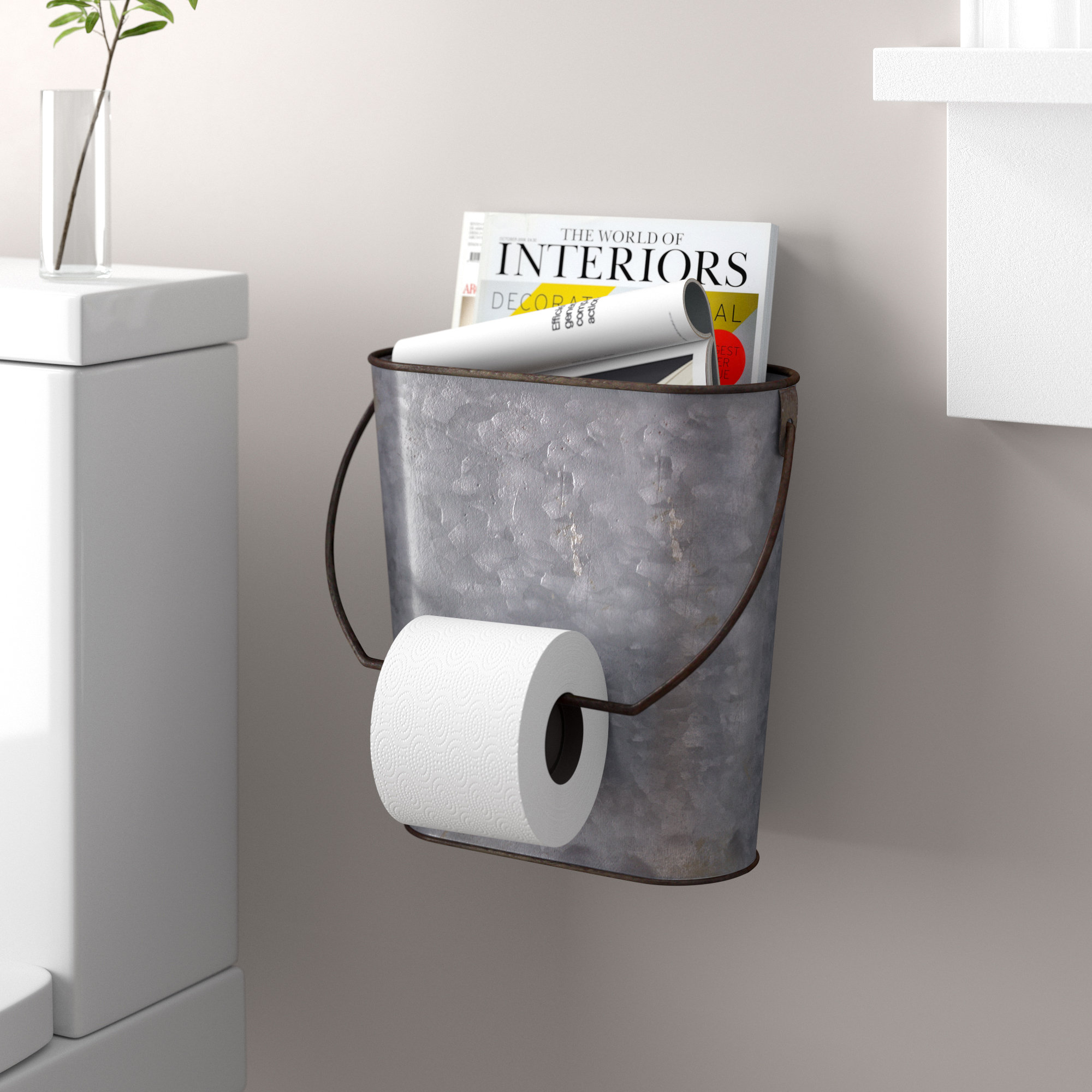 Tin Wall Mounted Toilet Paper Holder 