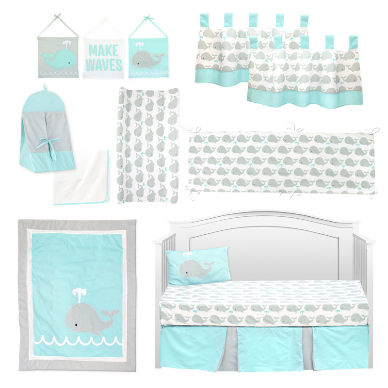 whale crib bedding set