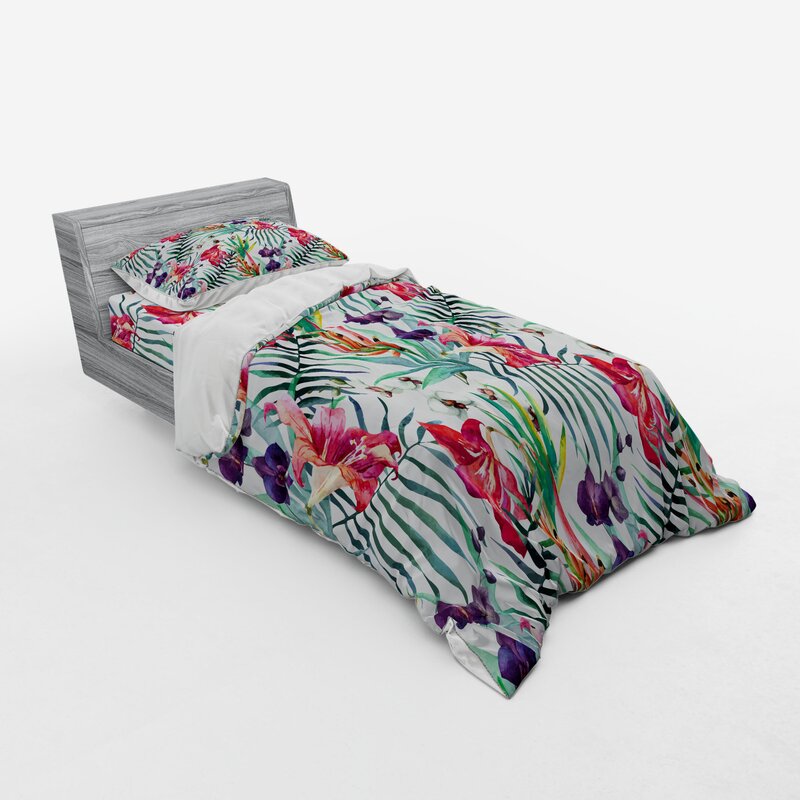 East Urban Home Ambesonne Floral Bedding Set Watercolored