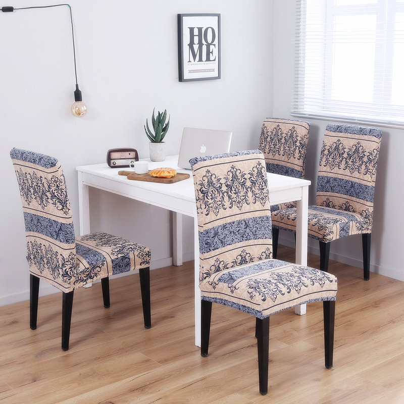 House Of Hampton Pattern Soft Elegant Spandex Fabric Stretch Box Cushion Dining Chair Slipcover Reviews Wayfair They are designed to fit fairly closely over your chairs but don't require any zippers or ties. pattern soft elegant spandex fabric stretch box cushion dining chair slipcover