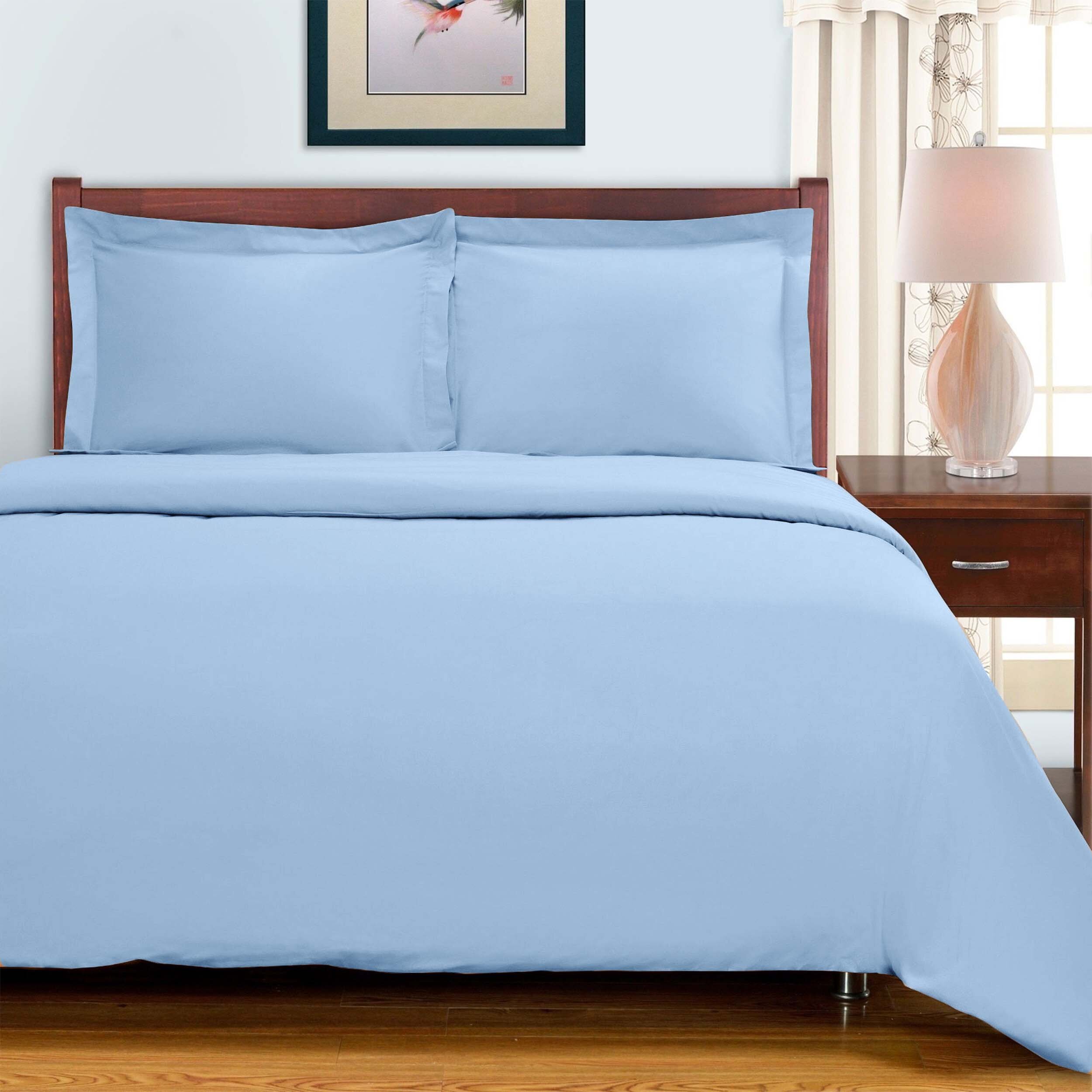 1000 TC Egyptian Cotton Cozy Bedding Collection US Sizes Sky Blue Solid 