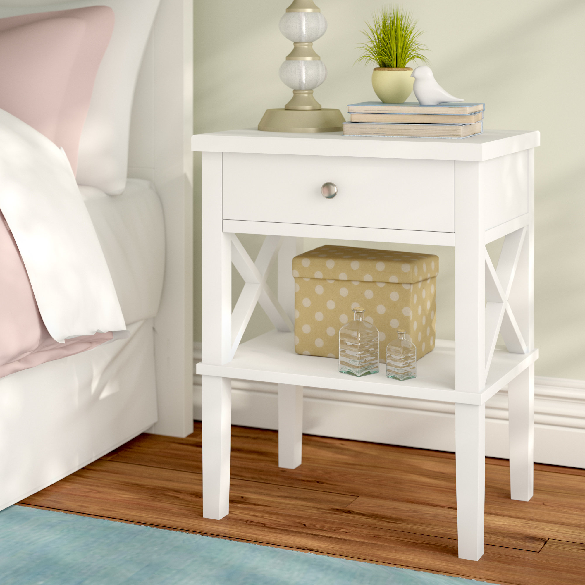 Andover Mills Silvestri 1 Drawer Solid Wood Nightstand Reviews Wayfair