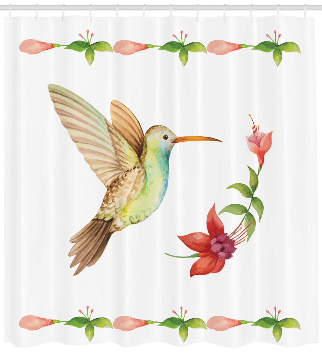 East Urban Home Hummingbird Shower Curtain Set Hooks Wayfair