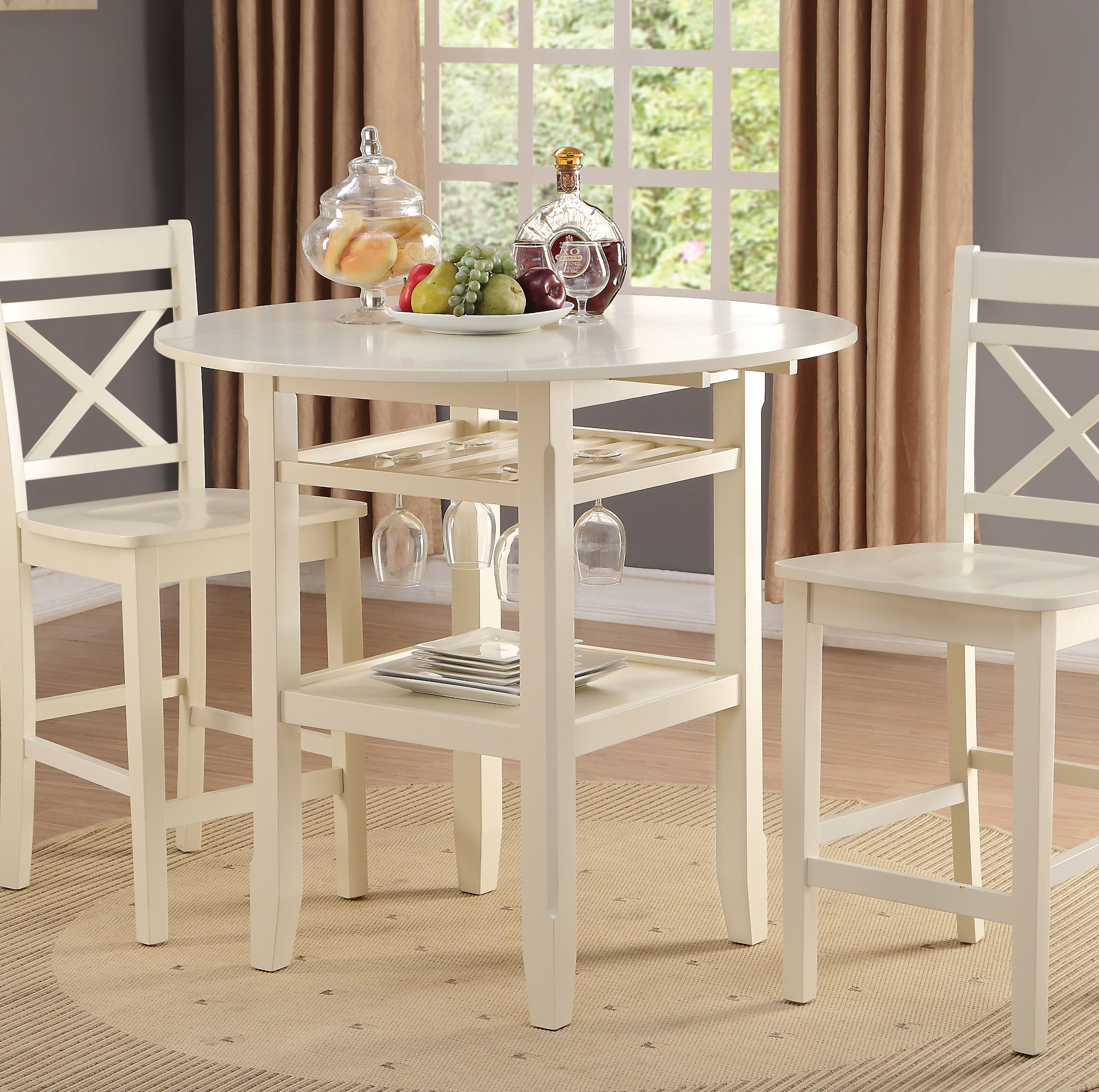 small kitchen table with drop leaf and chairs