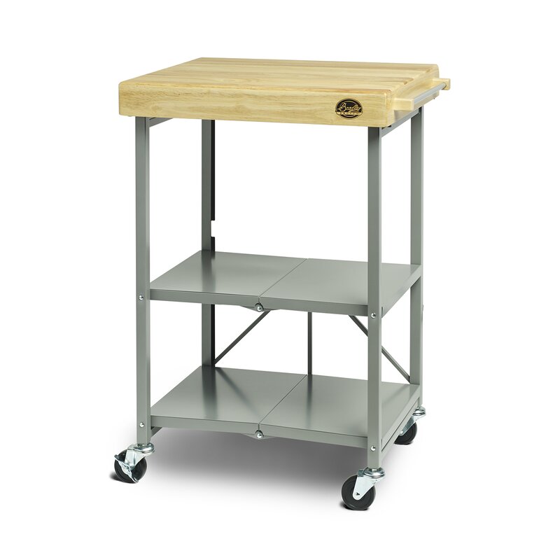 Bradley Smoker Kitchen Cart With Wood Top Reviews Wayfair