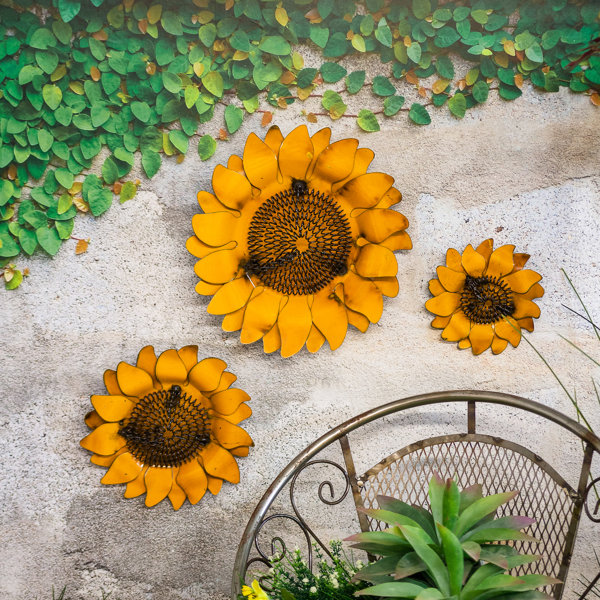 Union Rustic 3 Piece Sunflower Wall Decor Set Reviews Wayfair