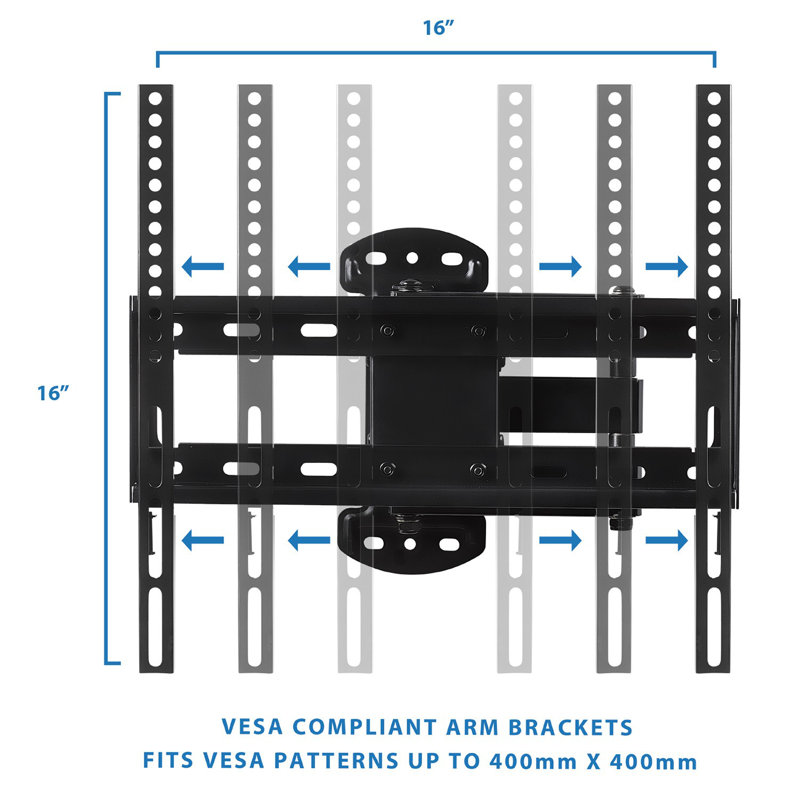 Symple Stuff Faust Full Motion Tilt Swivel Articulating Extending Arm Wall Mount 20 55 Lcd Plasma Led Reviews Wayfair