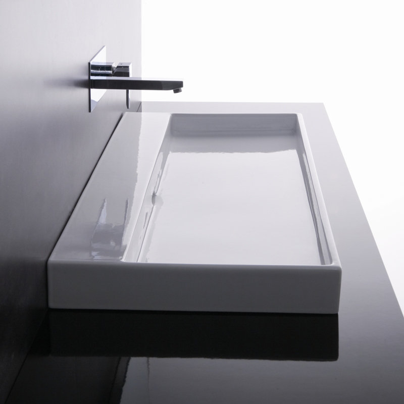 Ws Bath Collections Ceramica I Urban Ceramic Ceramic Rectangular Vessel Bathroom Sink With Overflow Reviews Wayfair