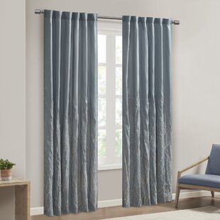 2pc Castle Print Curtains Sheer Voile Curtain and Shading Curtain Set Blue 