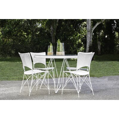 Zen Outdoor Osaka 5 Piece Dining Set Bungalow Rose Color White