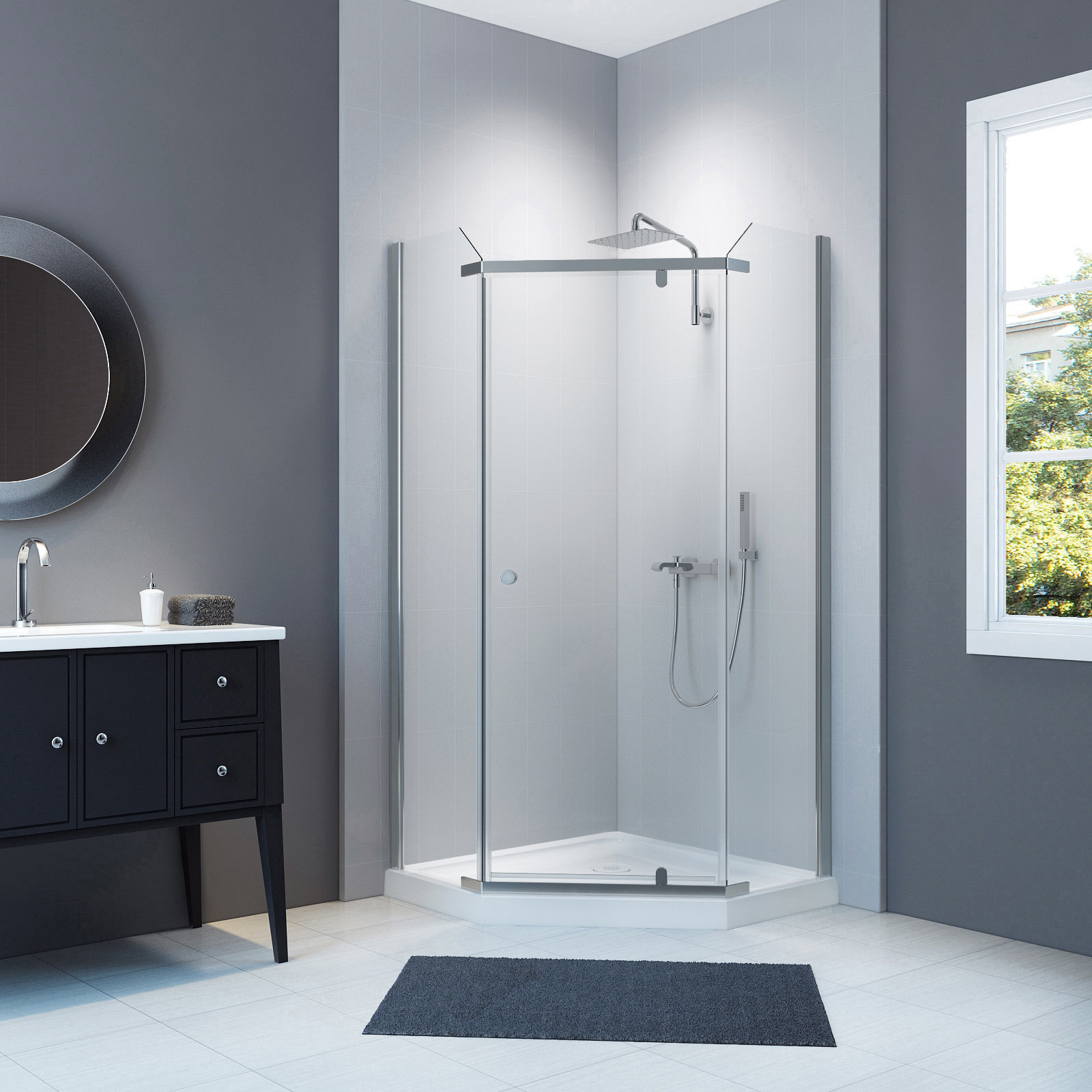 A E Bath And Shower Pilot 38 5 X 74 Neo Angle Pivot Shower