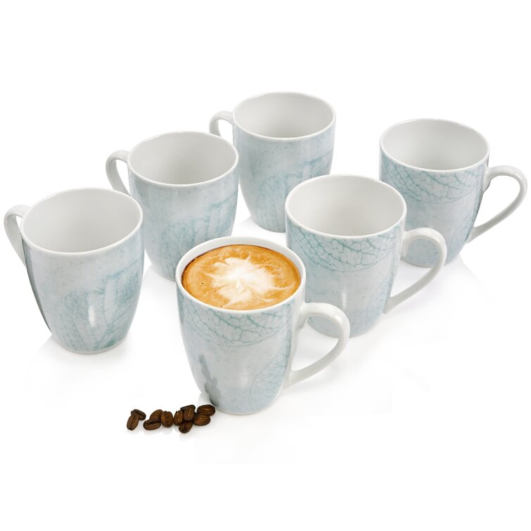 6er Set Kaffeetasse "Classic" Porzellan Becher Tasse Kaffee Cappuccino Designtas 