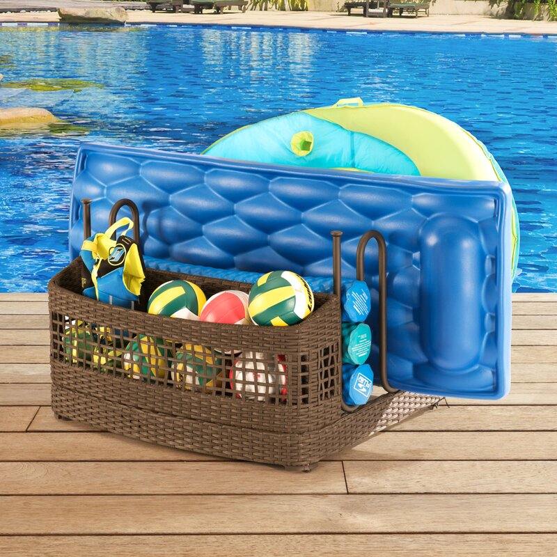 Sunjoy Pool Float Wicker Deck Box & Reviews 