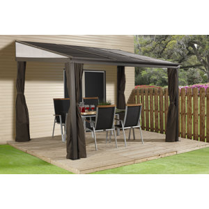 Portland 14 Ft. W x 10 Ft. D Aluminum Wall-Mounted Gazebo