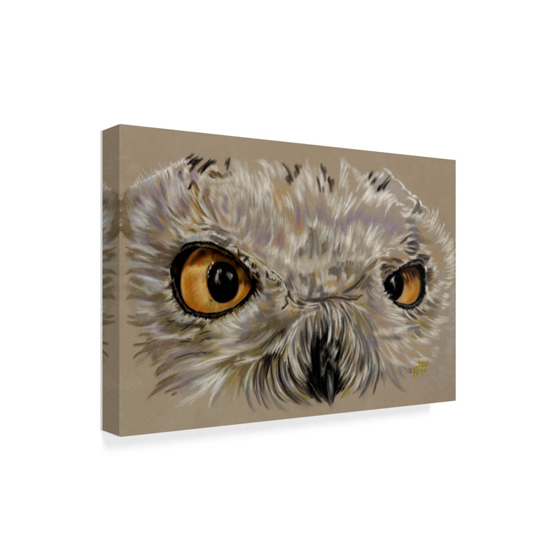 Trademark Art Snowy Owl Oil Painting Print On Wrapped Canvas