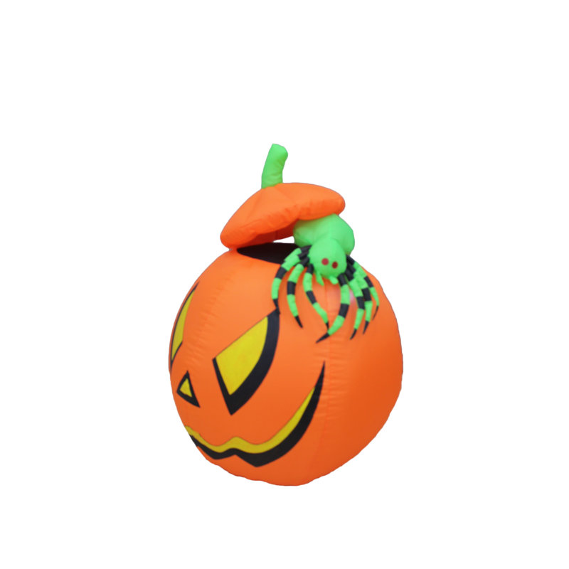 The Holiday Aisle Lighted Halloween Inflatable Pumpkin With Spider