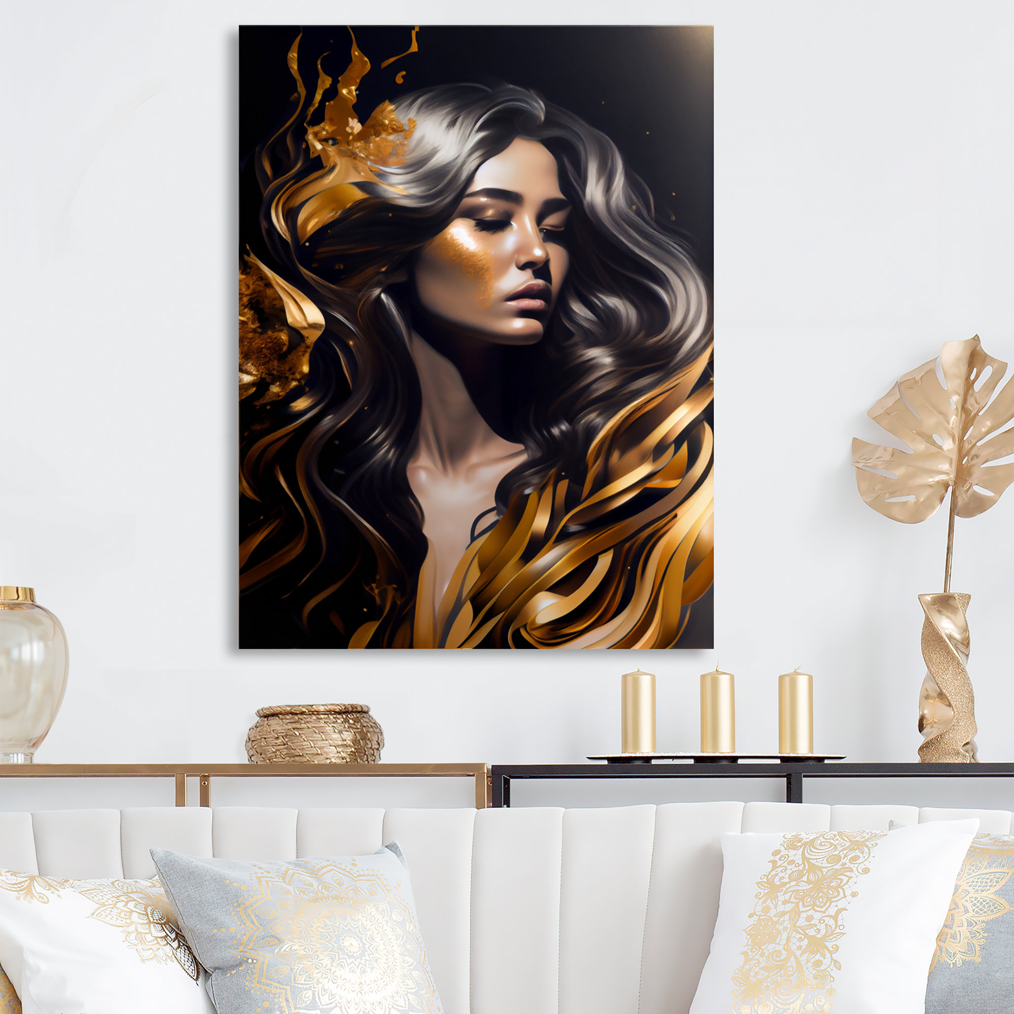 Red Barrel Studio® Gold And Black Sensual Woman II - Contemporary Glam ...