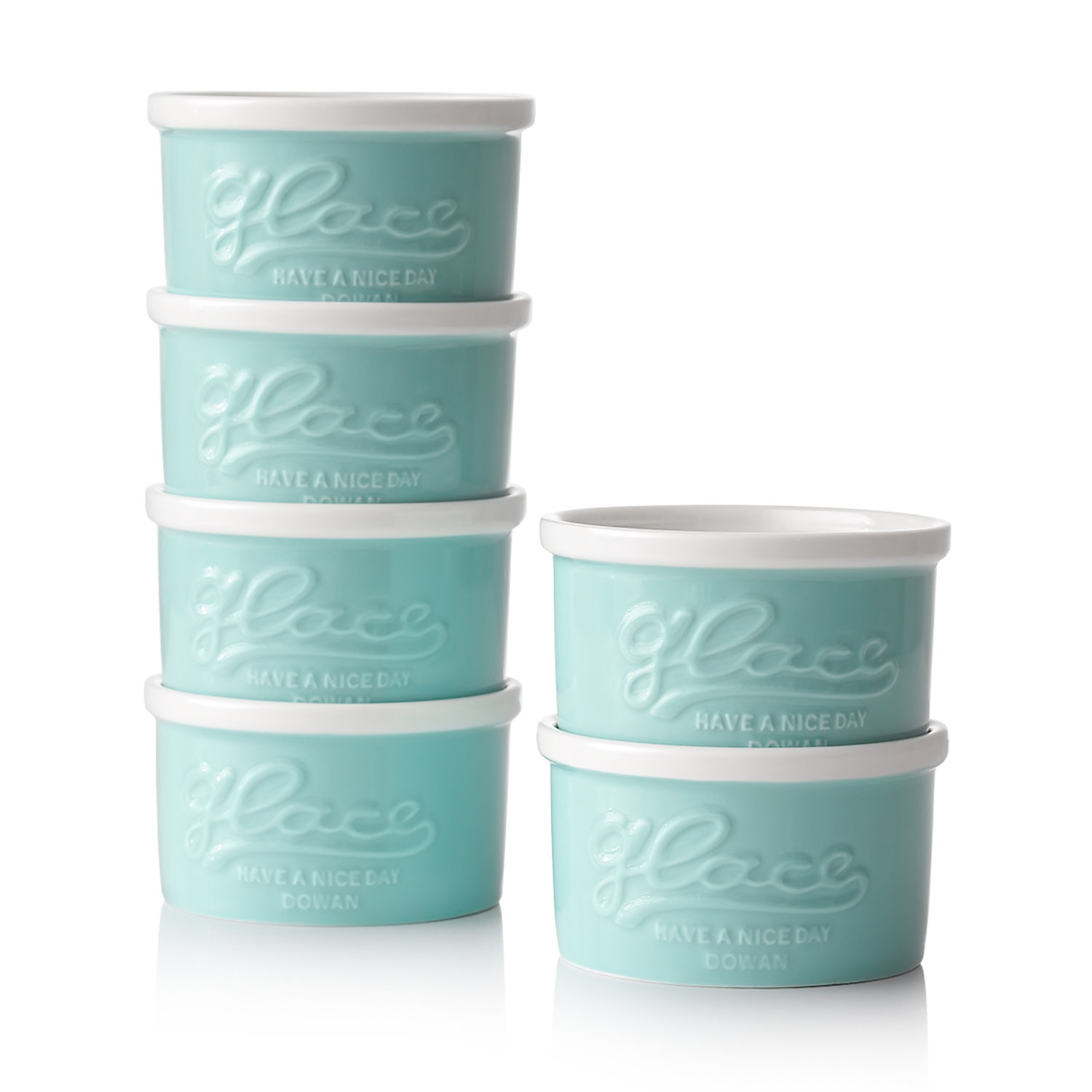 Dowan 6 Piece Ceramic Round Embossed Ramekin | Wayfair