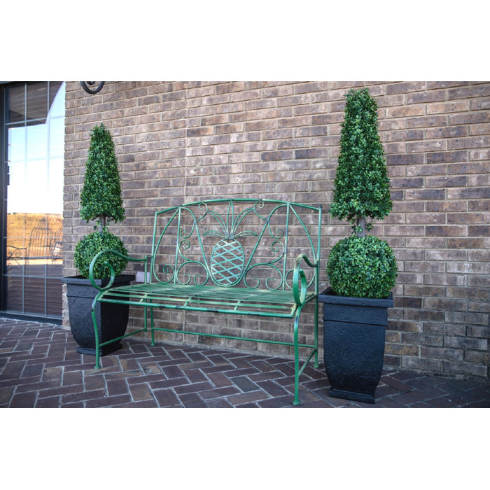 Bayou Breeze Mathis Pineapple Metal Garden Bench Wayfair Ca