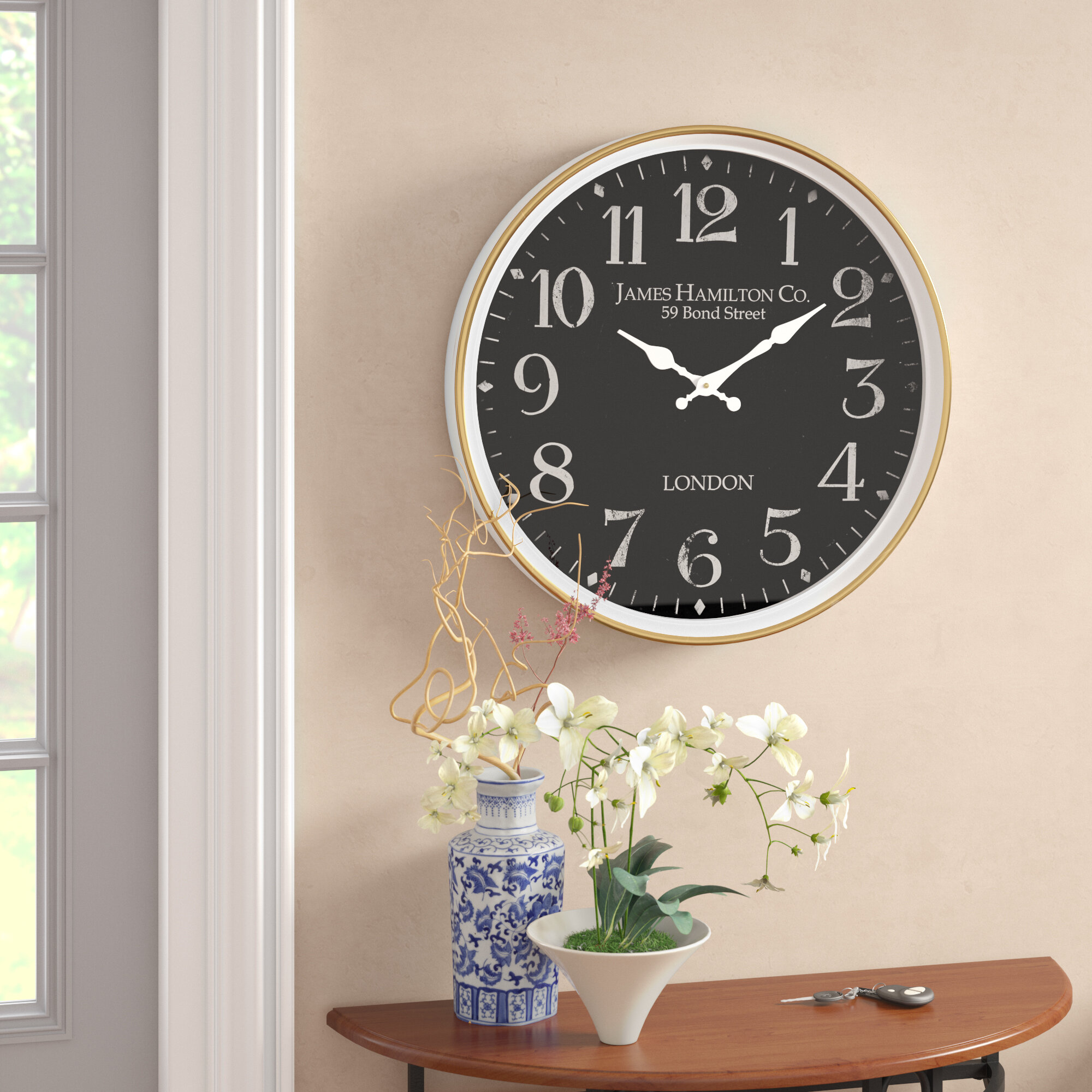 Ashton Sutton 13 Inch Bamboo Wall Clock With Piano Music Dial Wall Clocks Clocks Grupbaucellscom