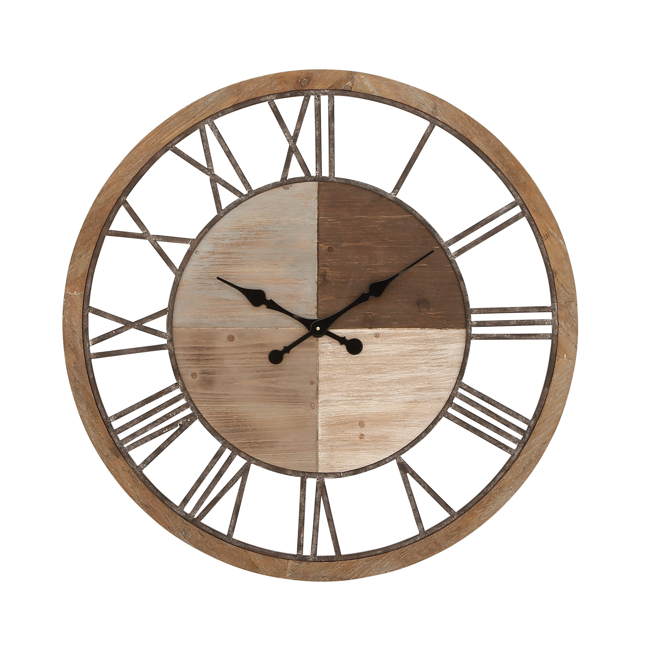 Oversized Wood And Metal 36 Wall Clock Reviews Birch Lane