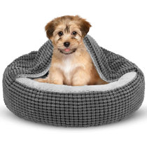dog bed with blanket attached