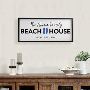 Beach House Sign PHOTO Ocean Decor Wall Photo Decoration Welcome Vacation Home 