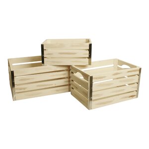 Ophelia & Co. Large Wood 3 Piece Crate Set & Reviews | Wayfair