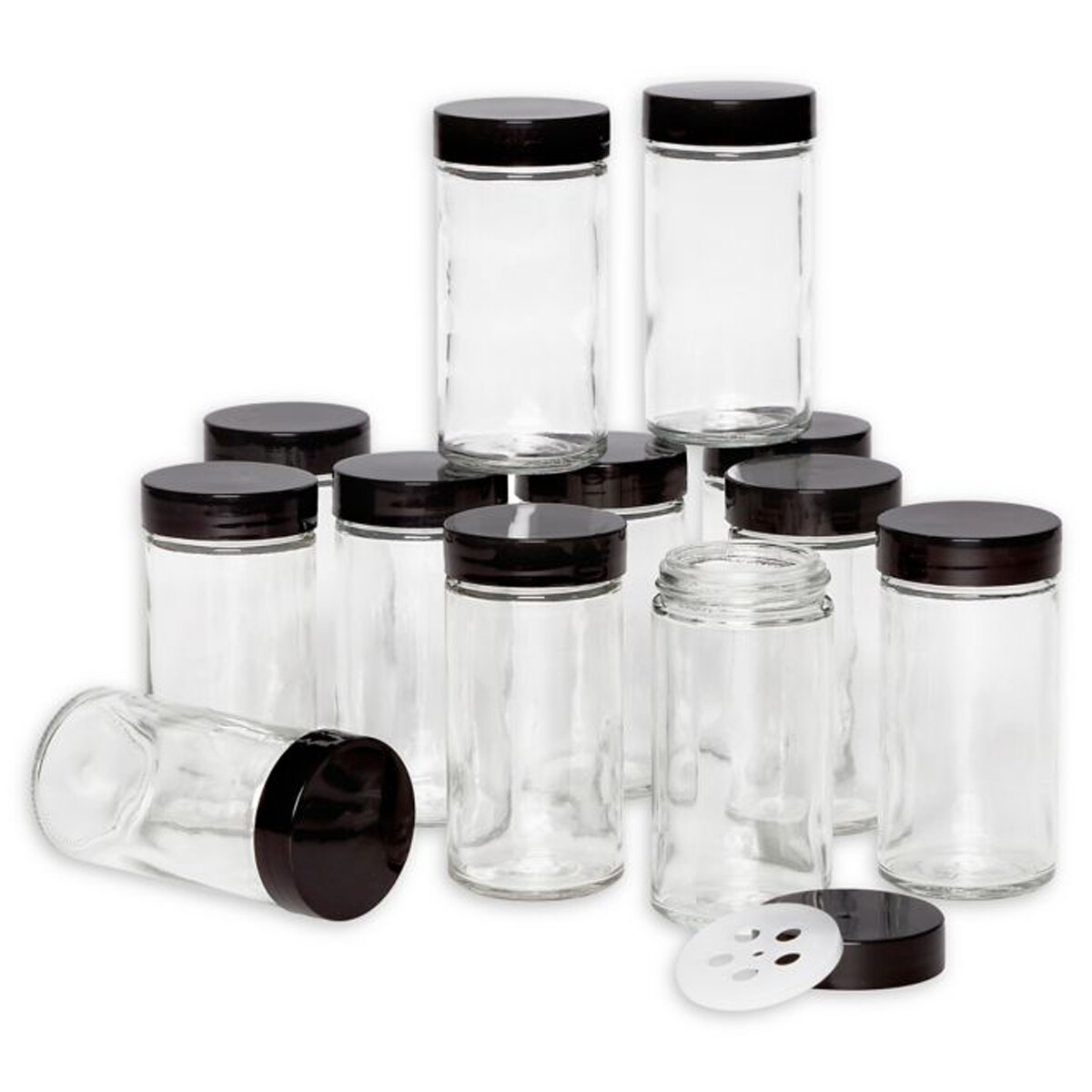 spice rack with empty jars