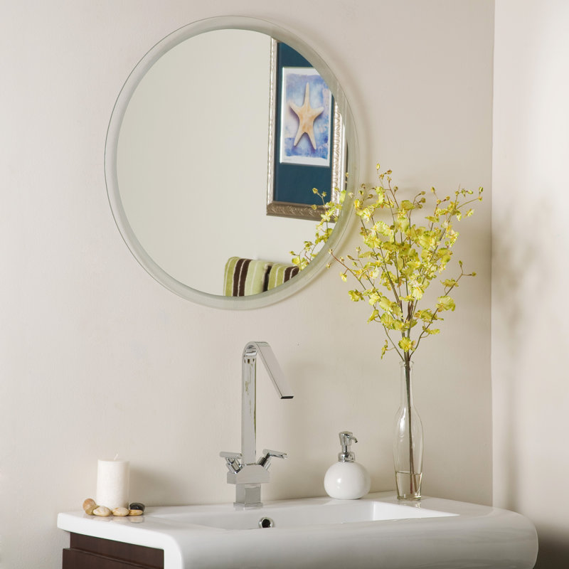 Decor Wonderland Frameless Beveled Karnia Wall Mirror Reviews Frameless Beveled Karnia Wall Mirror