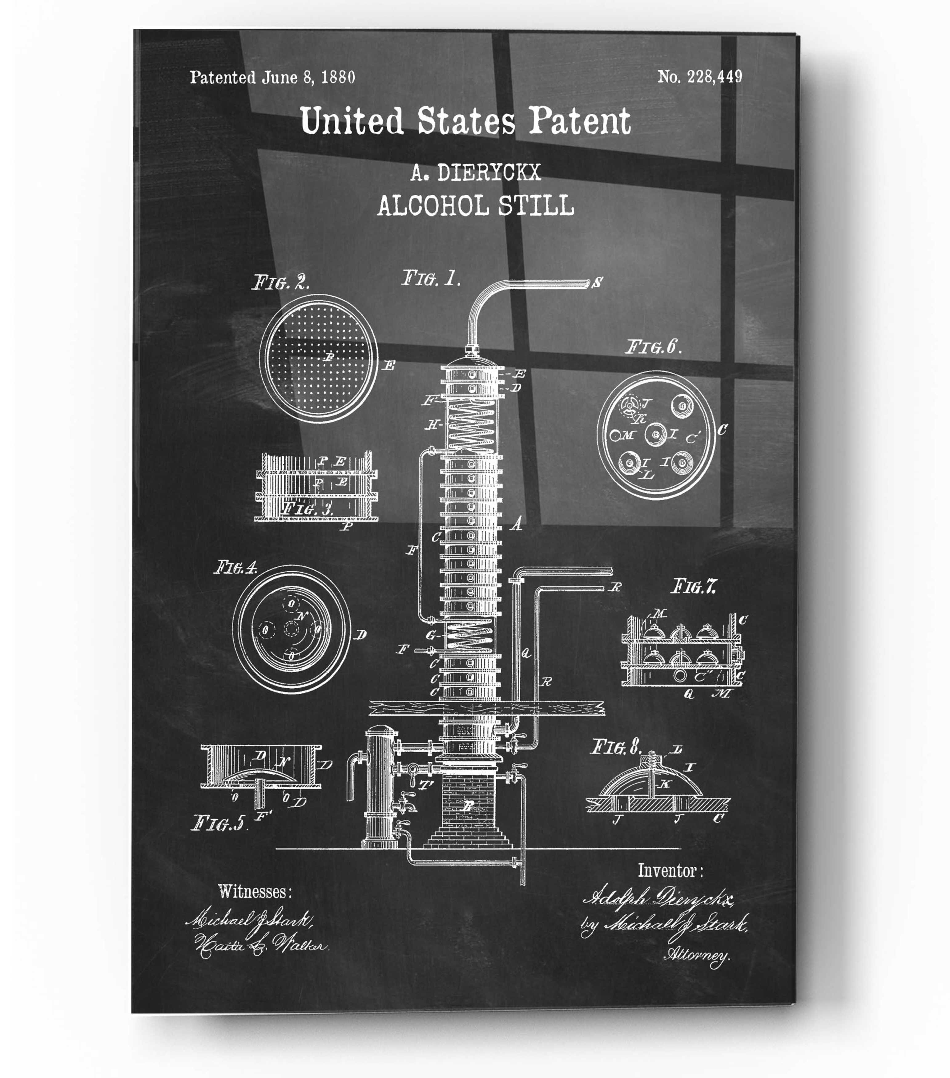 17 Stories Alcohol Still Blueprint Patent Chalkboard - Graphic Art on ...