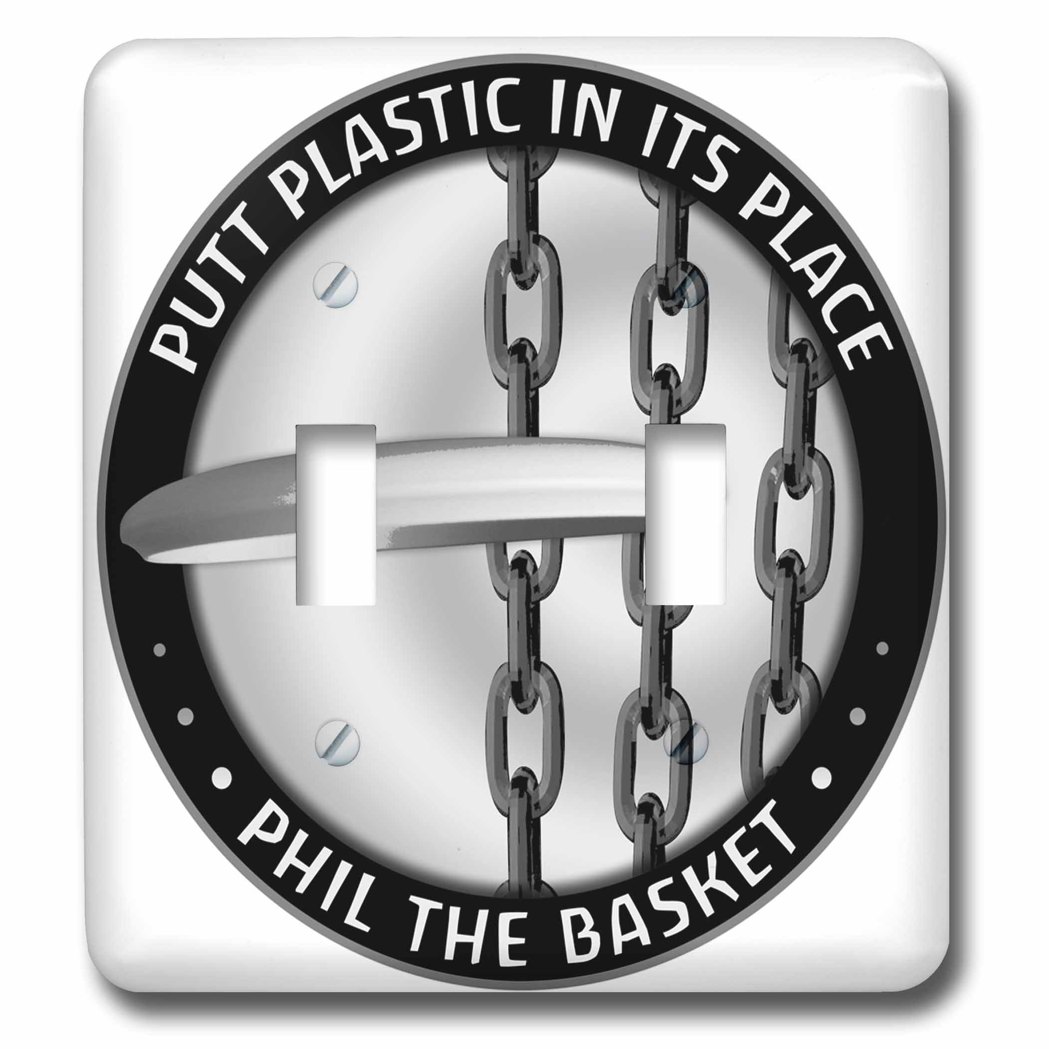 3drose 2 Frisbee Disc Golf Putter Thrown Into The Chains Of A Basket 2 Gang Toggle Light Switch Wall Plate Wayfair