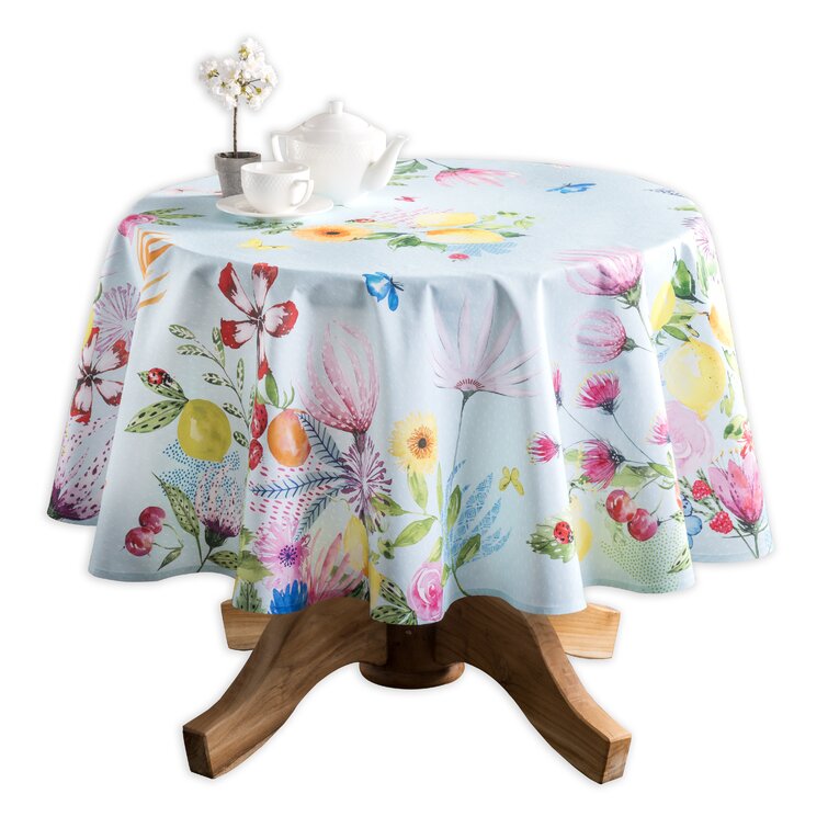 Maison d' Hermine Round Floral Tablecloth | Wayfair